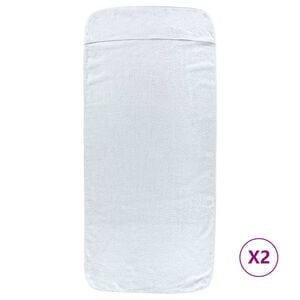 vidaXL Ręczniki plażowe, 2 szt., białe, 60x135 cm, tkanina, 400 g/m&sup2;