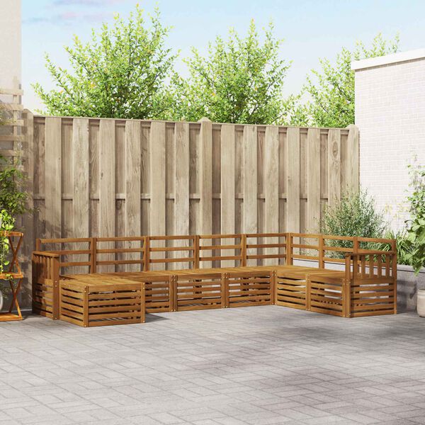 vidaXL Zestawy sof 8 pcs Naturalny Lite Drewno Akacji