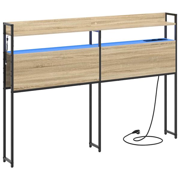 vidaXL Zagł&oacute;wek do przechowywania z p&oacute;łką dąb sonoma 120 cm