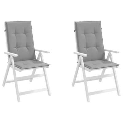 vidaXL Poduszki na krzesła ogrodowe, 2 szt., szare, 120x50x3 cm