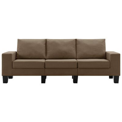 vidaXL 3-osobowa sofa, brązowa, tapicerowana tkaniną