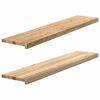 vidaXL Parapety 2 szt., surowe, 120x25x2 cm, lite drewno dębowe