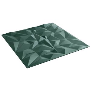 vidaXL Panele ścienne 12 szt. 50 x 50 cm Zielony ametystowy Pianka XPS