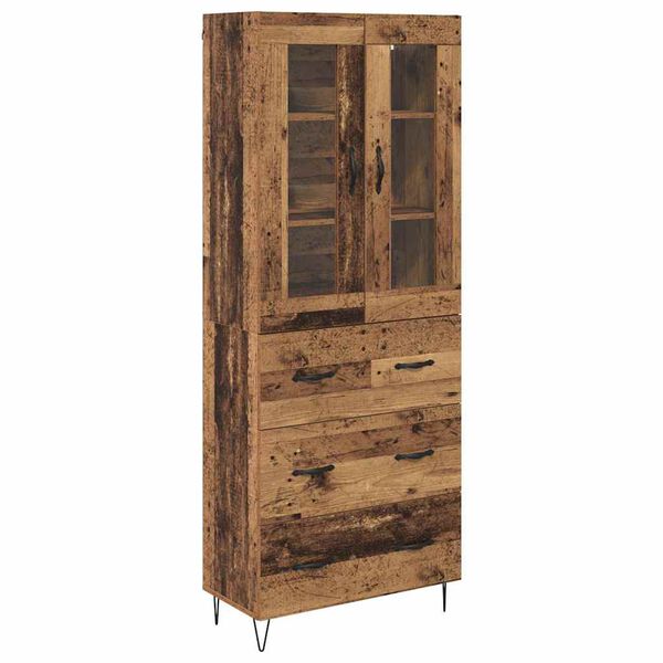 vidaXL Highboard z szufladą Stare drewno 69,5 x 34 x 90 cm