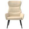 vidaXL Krzesło wypoczynkowe, kremowe, obite tkaniną