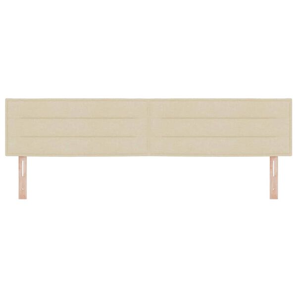 vidaXL Zagł&oacute;wek Z zagł&oacute;wkiem Kremowy 200 cm Sk&oacute;ra ekologiczna