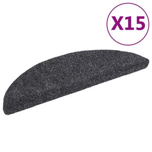 vidaXL Maty na schody samoprzylepne 15 szt. 56x17x3 cm Ciemnoszary p&oacute;łokrągły