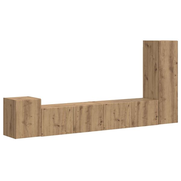 vidaXL Zestaw szafek RTV Montowane na ścianie 3 pcs Dąb rzemieślniczy