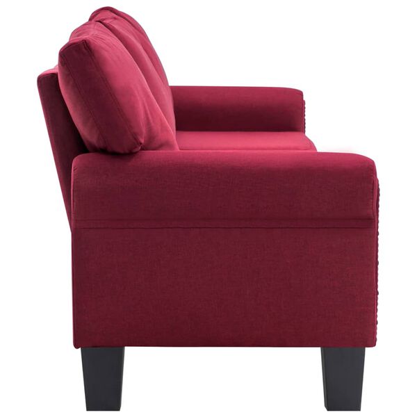 vidaXL 4-osobowa sofa, kolor czerwonego wina, tapicerowana tkaniną