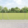 vidaXL Ogrodzenie z słupkiem Srebrny 1,5 x 10 m Stal