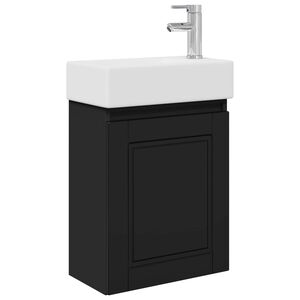 vidaXL Jednostka toaletowa z kranem Czarny 45,5 x 22,5 x 84 cm