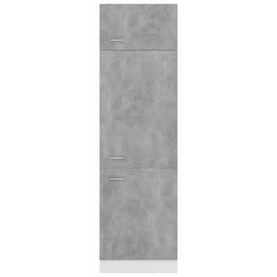vidaXL Szafka na lodówkę, szarość betonu, 60x57x207 cm