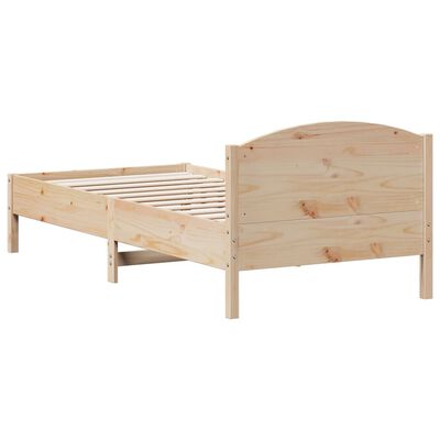 vidaXL Rama łóżka z wezgłowiem, 90x200 cm, lite drewno sosnowe
