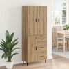 vidaXL Highboard 2 pcs Dąb rzemieślniczy Materiał drewnopochodny