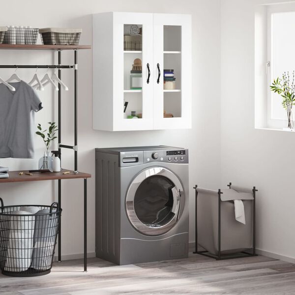 vidaXL Szafka wisząca, biała, 69,5x34x90 cm, materiał drewnopochodny