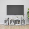 vidaXL Szafki pod TV, 4 szt., wysoki połysk, białe, 37x35x37 cm