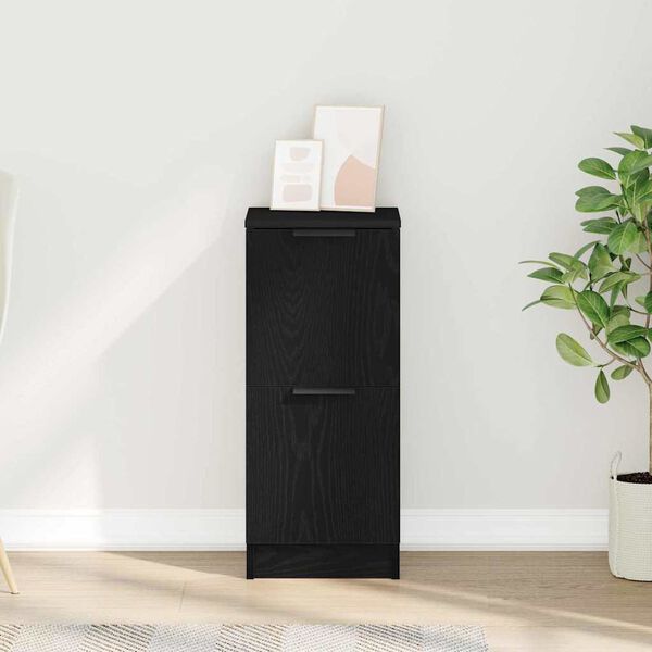 vidaXL Bufet Czarny Dąb 30 x 30 x 70 cm Materiał drewnopochodny