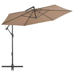 vidaXL Parasol wiszący z aluminiowym słupkiem, 300 cm, taupe