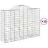 vidaXL Kosze gabionowe, 18 szt, 200x50x140/160cm, galwanizowane żelazo