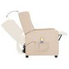 vidaXL Fotel masujący, kremowy, obity tkaniną