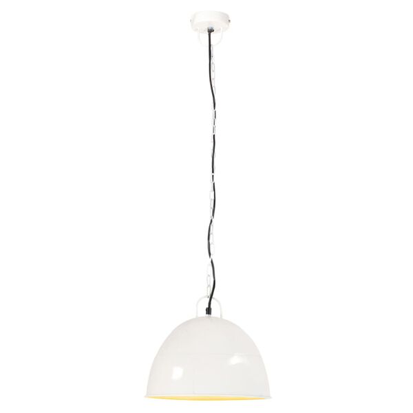 vidaXL Industrialna lampa wisząca, 25 W, biała, okrągła, 31 cm, E27