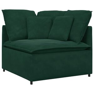 vidaXL Modułowy Narożnik Sofa z Poduszkami Ciemnozielony 100 cm