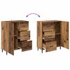 vidaXL Highboard z szufladą 2 pcs Stare drewno Materiał drewnopochodny