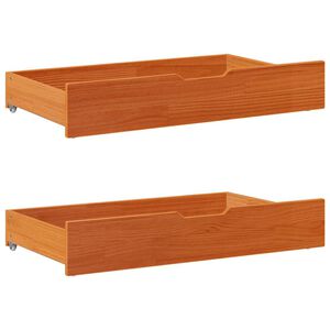 vidaXL Szuflady pod ł&oacute;żko, 2 szt, woskowy brąz, 95x55x17 cm, sosna