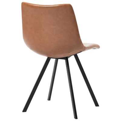 vidaXL Krzesła stołowe, 4 szt., kolor koniaku, sztuczna skóra