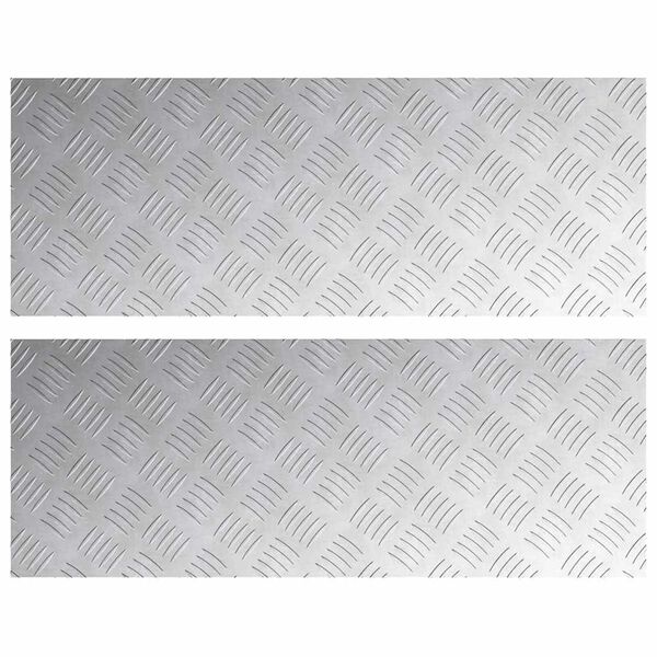 vidaXL Stopień Prostokątny 2 pcs Srebrny 80 x 30 cm Aluminium