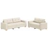 vidaXL Sofa 2 pcs Beżowy Tkanina lniana