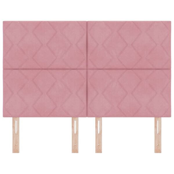 vidaXL Zagł&oacute;wek Z zagł&oacute;wkiem R&oacute;żowy 160 cm Aksamit