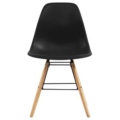 vidaXL Krzesła stołowe, 6 szt., czarne, plastikowe
