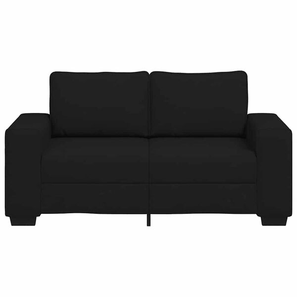 vidaXL Sofa 2-osobowa Czarna 160x77x82 cm Tkanina