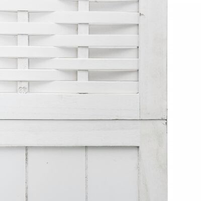 vidaXL Parawan pokojowy, 3-panelowy, biały, lite drewno paulowni