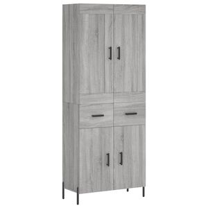 vidaXL Witrynka szary dąb sonoma 69,5x34x180cm materiał drewnopochodny