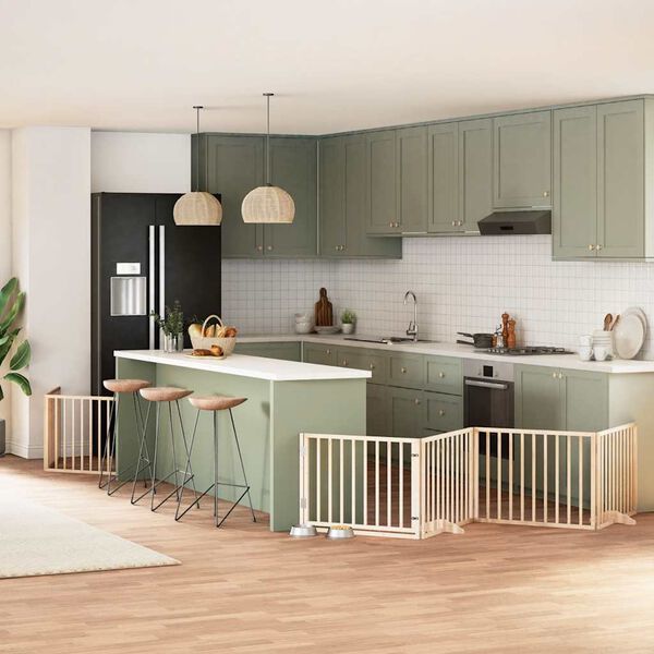 vidaXL Składana bramka dla psa, z drzwiami, 10 paneli, 800 cm