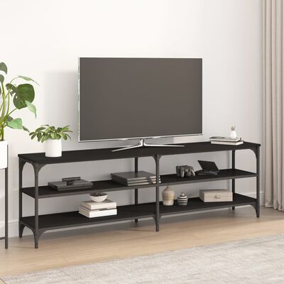 vidaXL Szafka pod TV, czarna, 160x30x50 cm, materiał drewnopochodny