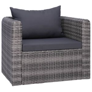 vidaXL Ogrodowe krzesło z poduszką, rattan PE, szare