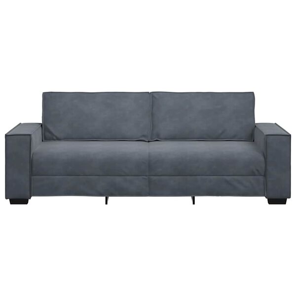 vidaXL Sofa 3-osobowa, ciemnoszara, 220x78x84 cm, obita aksamitem