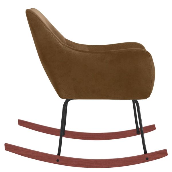 vidaXL Fotel bujany, brązowy, tapicerowany aksamitem