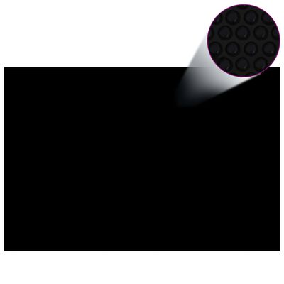 vidaXL Pływająca folia solarna z PE, 600x400 cm, czarno-niebieska