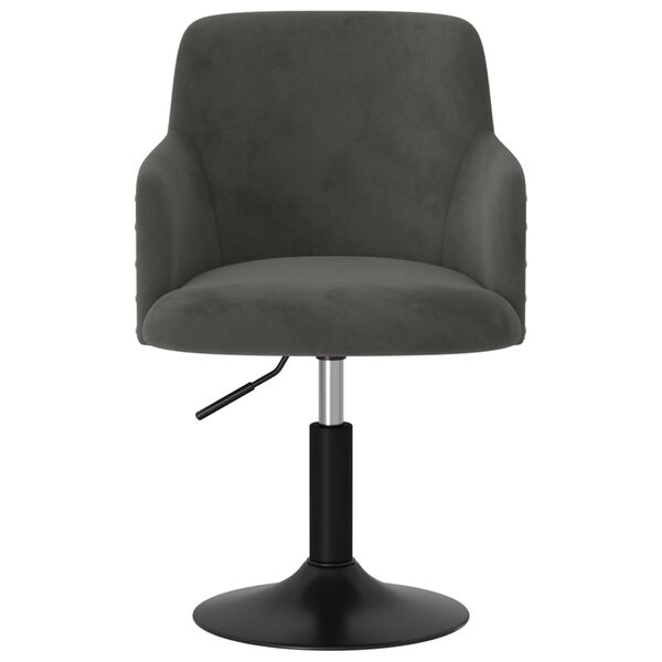 vidaXL Obrotowe krzesło stołowe, ciemnoszare, obite aksamitem