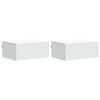 vidaXL Wisząca Szafka Nocna z szufladą 2 pcs Biały 49 x 34,5 x 20 cm