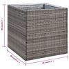 vidaXL Donica ogrodowa, szara, 80x80x80 cm, rattan PE