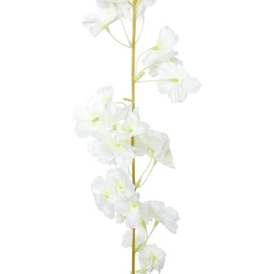 vidaXL Sztuczne girlandy kwiatowe, 6 szt., białe, 180 cm