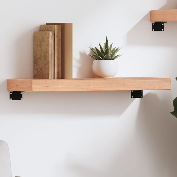 vidaXL P&oacute;łka, jasnobrązowa, 60x20x6 cm, lakierowane lite drewno dębowe