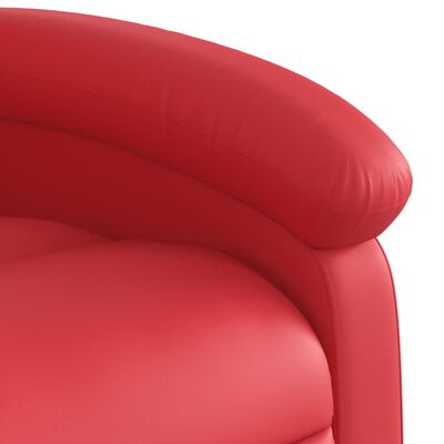 vidaXL Rozkładany fotel masujący, czerwony, sztuczna skóra