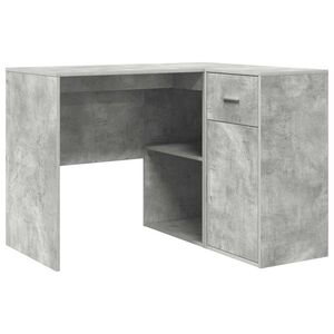 vidaXL Biurko narożne z szufladą Betonowy szary 102 x 88 x 75 cm