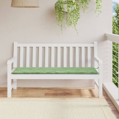 vidaXL Poduszka na ławkę ogrodową, wzór w liście, 150x50x3 cm, tkanina
